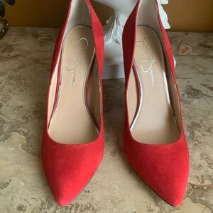 Jessica Simpson - Vivienne Red Suede Heels